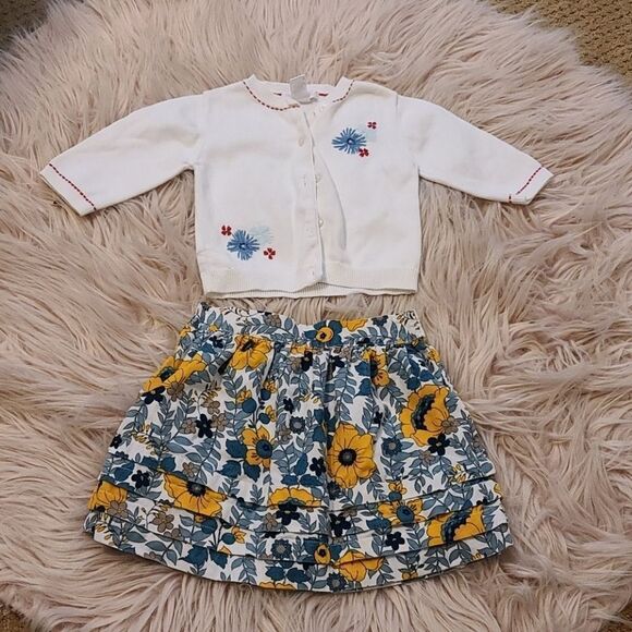 COPY - Janie and Jack skirt and cardigan - Picture 1 of 7